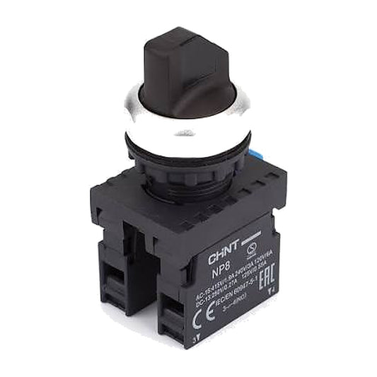 Selector Chint 3 posiciones 2NO negro de 22mm NP8-20X/312-1