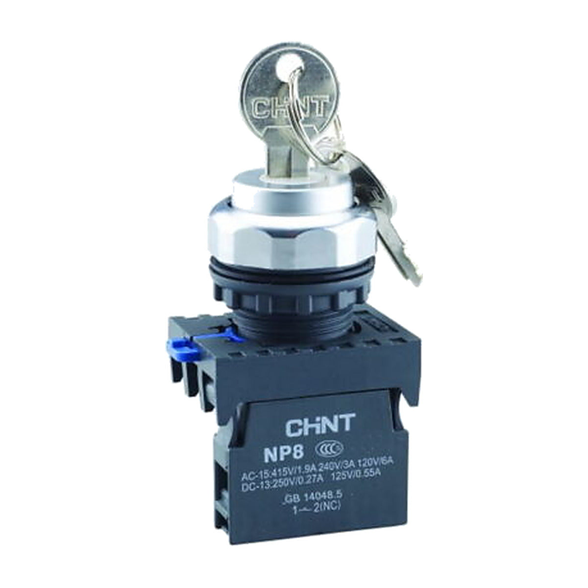 Selector de llave Chint 2 posiciones fijas 1NO NP8-10Y/21-1