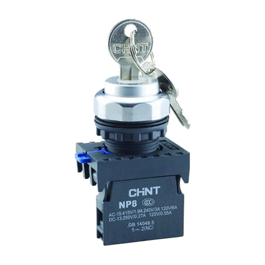 Selector de llave Chint 2 posiciones fijas 1NO NP8-10Y/21-1