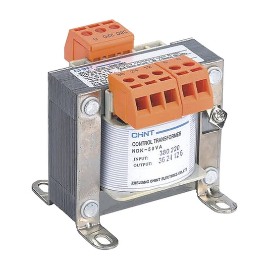 Transformador de control Chint 50 VA 110-220-440V a 6-12-24V NDK-50-1