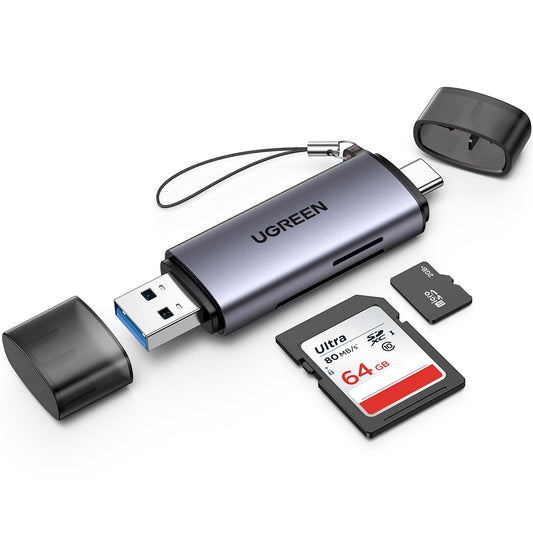 Lector de tarjetas SD y microSD UGREEN con USB A y C-1