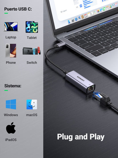 Adaptador UGREEN de USB-C a Ethernet de 1Gbps-3