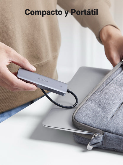 Concentrador UGREEN de USB-C a 4 USB-A-5