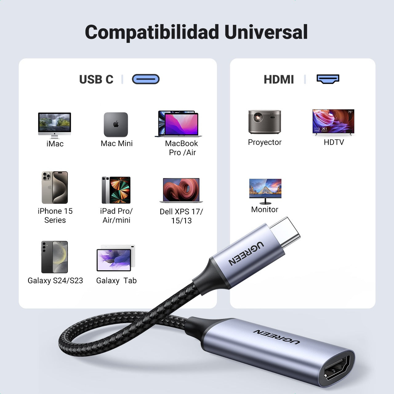 Convertidor UGREEN de USB-C a HDMI 4K a 60Hz-5