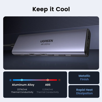 Concentrador UGREEN 6 en 1 de USB-C con HDMI 4K a 60Hz-5