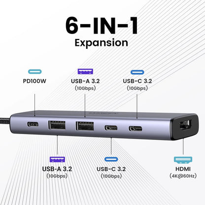 Concentrador UGREEN 6 en 1 de USB-C con HDMI 4K a 60Hz-2
