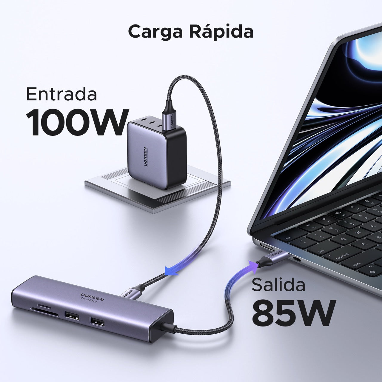 Concentrador UGREEN de USB-C 7 en 1 con Ethernet y HDMI-4