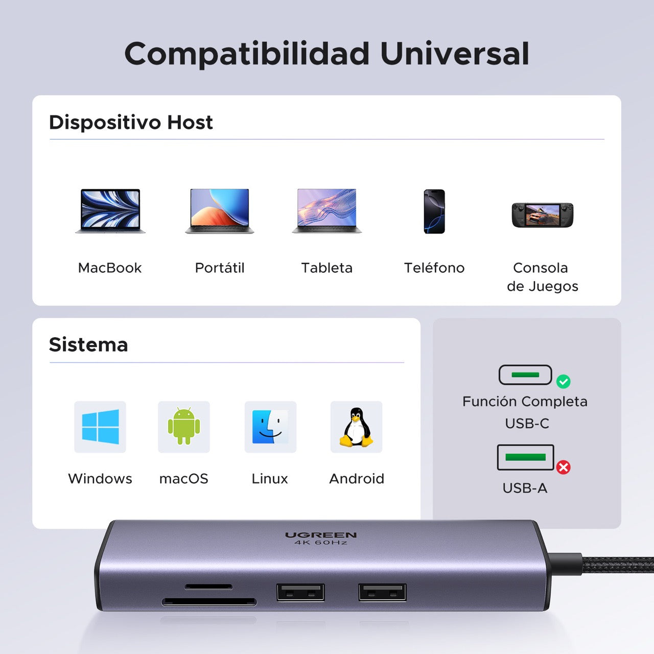 Concentrador UGREEN de USB-C 7 en 1 con Ethernet y HDMI-9