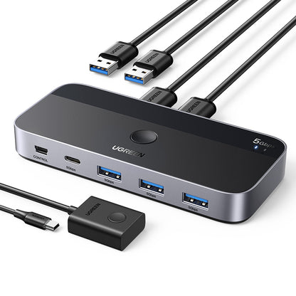 Switch USB 3.0 UGREEN de 2 entradas y 4 salidas-1