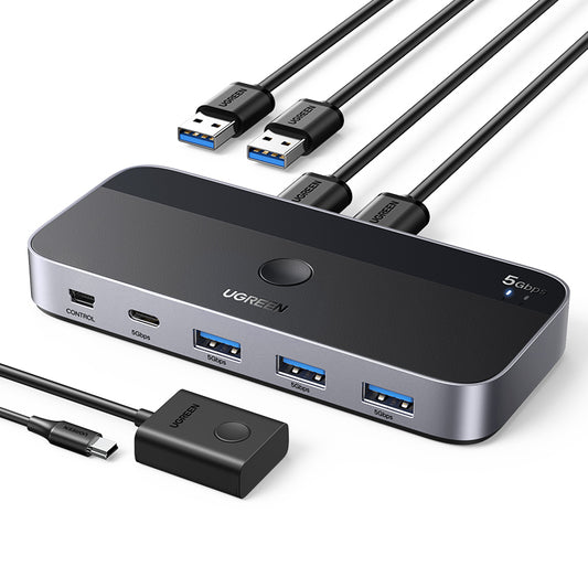 Switch USB 3.0 UGREEN de 2 entradas y 4 salidas-1