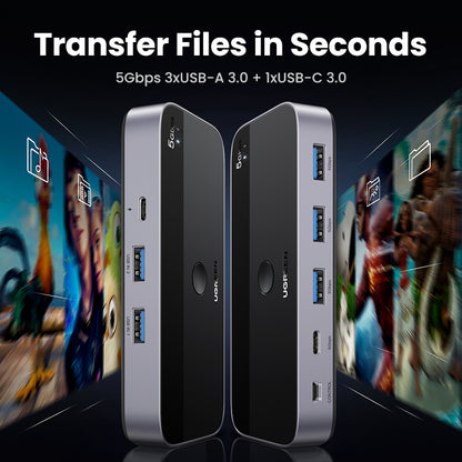 Switch USB 3.0 UGREEN de 2 entradas y 4 salidas-5