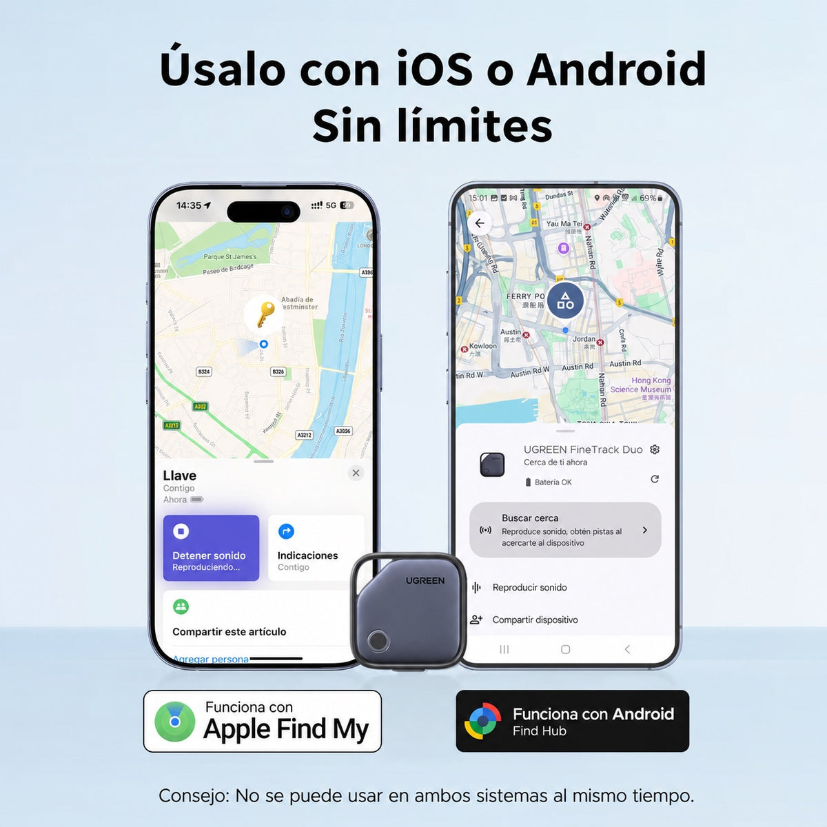 Localizador para Android o iOS UGREEN CM916