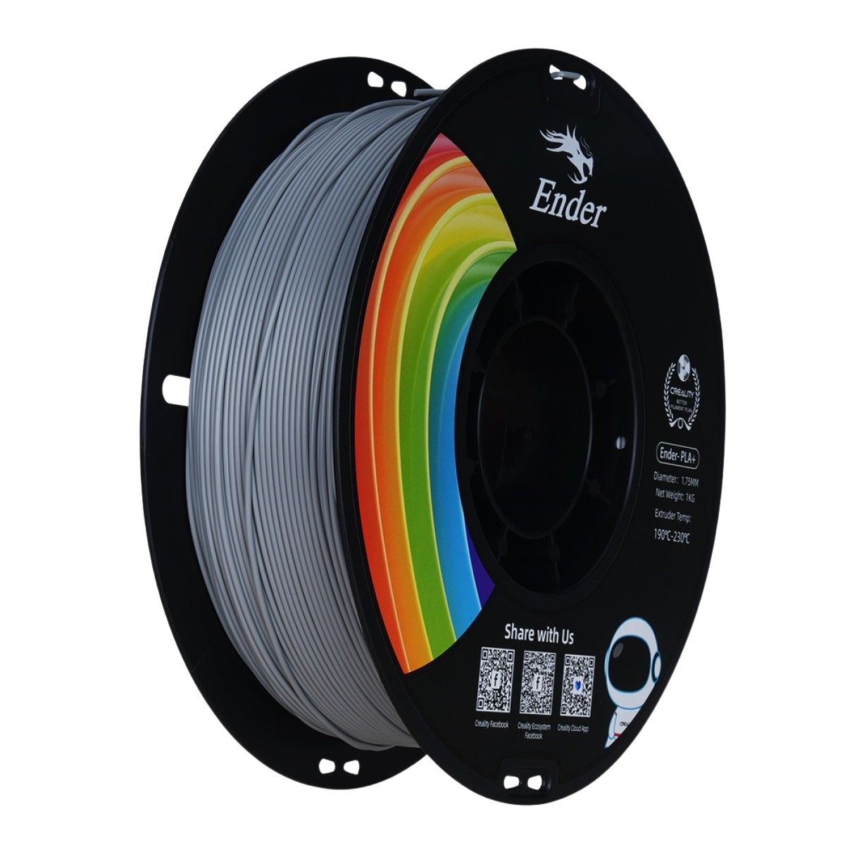 Filamento Creality Ender PLA+ gris-1