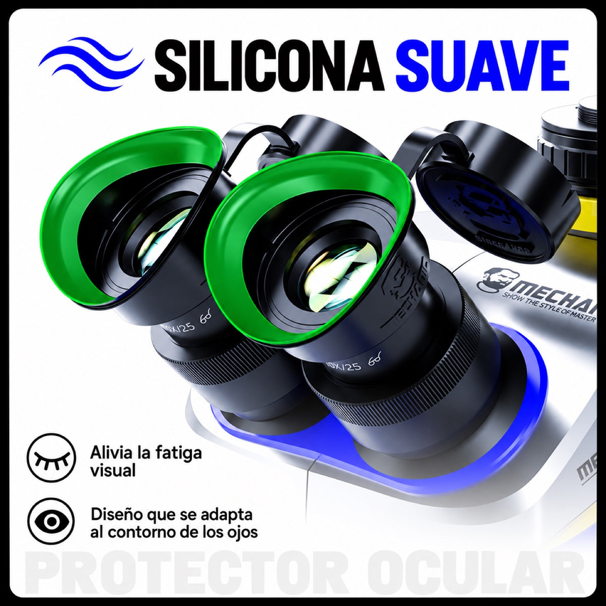 Protectores con tapa Mechanic DFC para oculares de microscopio, par-3