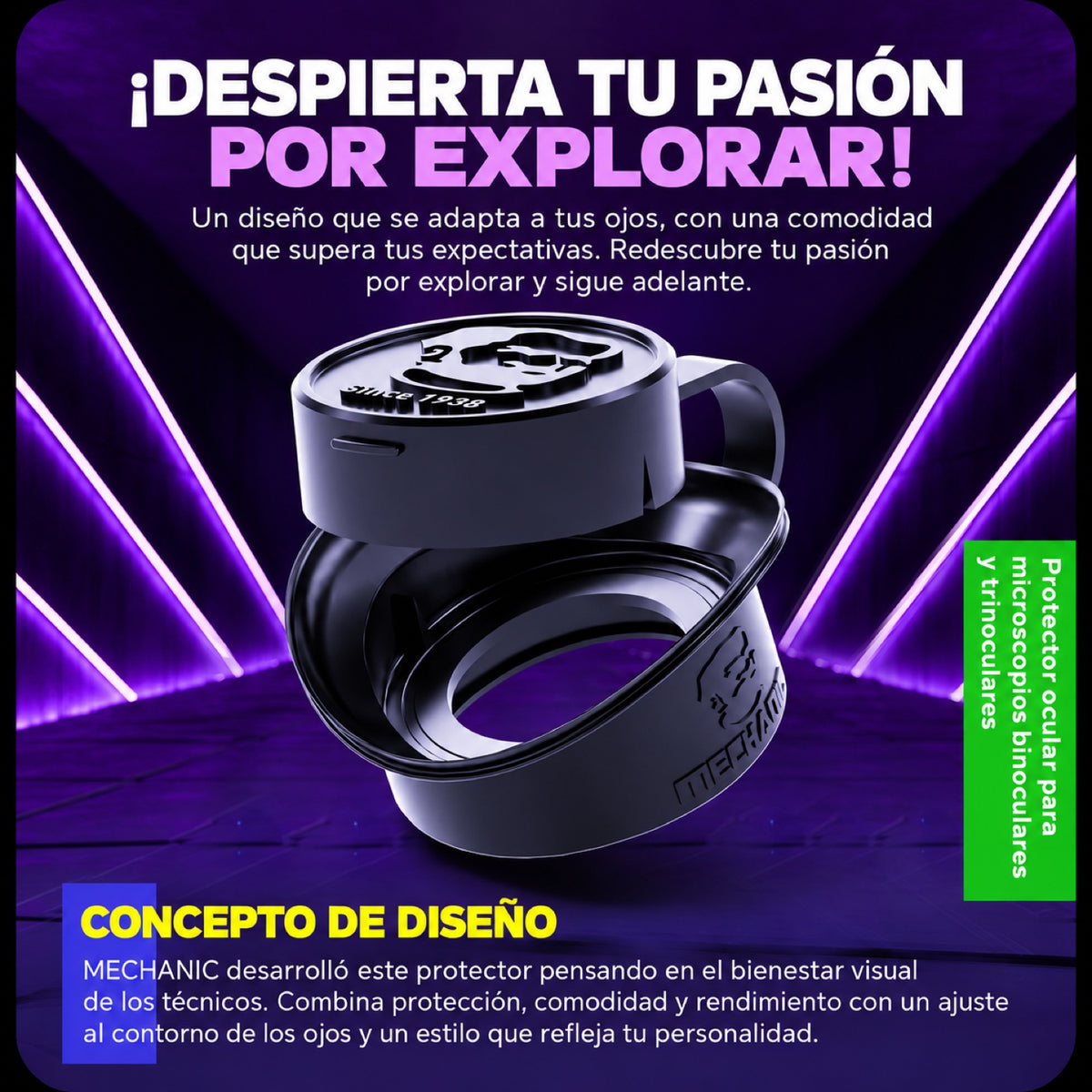Protectores con tapa Mechanic DFC para oculares de microscopio, par-5