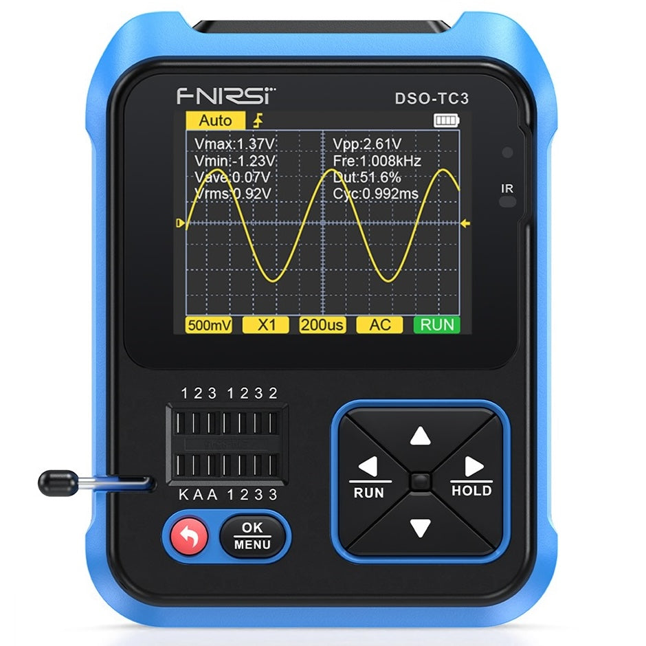 Osciloscopio portátil y tester de componentes Fnirsi DSO-TC3-1