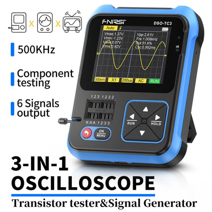 Osciloscopio portátil y tester de componentes Fnirsi DSO-TC3-2