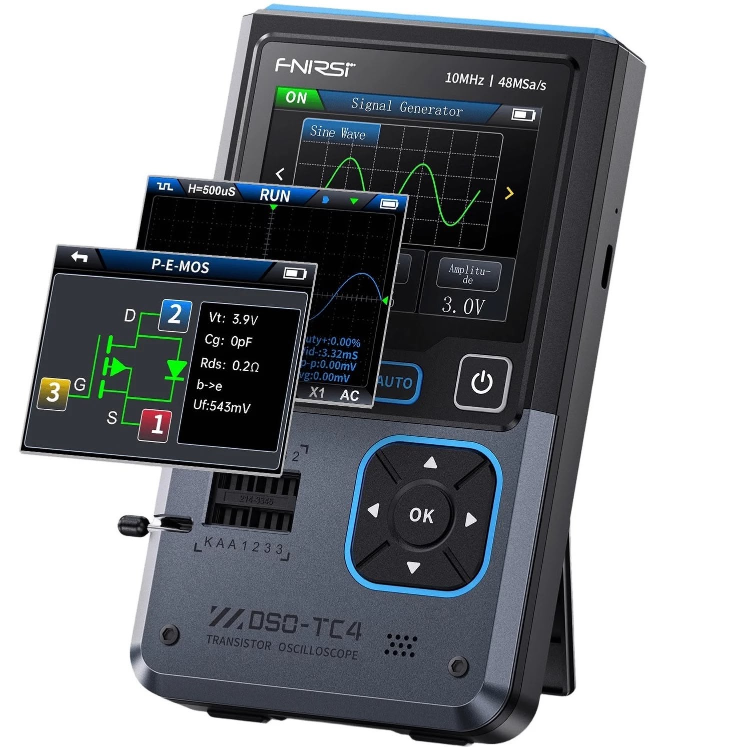 Osciloscopio portátil y tester de componentes Fnirsi DSO-TC4-1