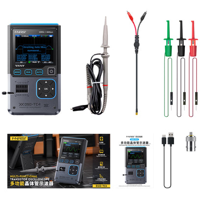 Osciloscopio portátil y tester de componentes Fnirsi DSO-TC4-3