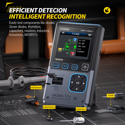 Osciloscopio portátil y tester de componentes Fnirsi DSO-TC4