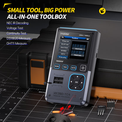 Osciloscopio portátil y tester de componentes Fnirsi DSO-TC4