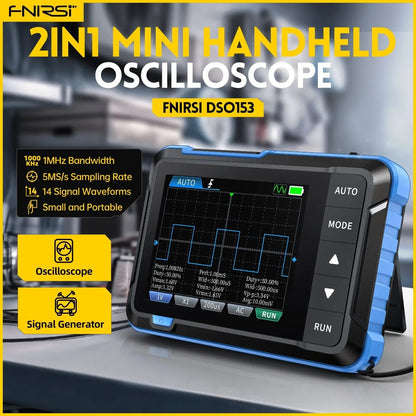 Osciloscopio portátil de 1 MHz y generador de señal Fnirsi DSO153-3