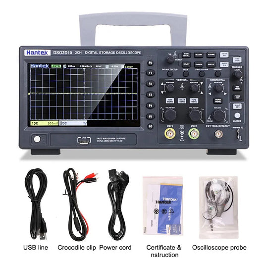 Osciloscopio Hantek DSO2D10 de 100Mhz y 2 canales con generador de onda-2