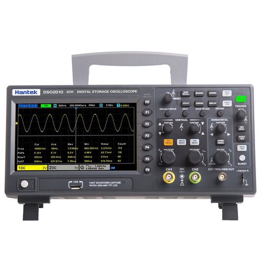 Osciloscopio Hantek DSO2D10 de 100Mhz y 2 canales con generador de onda-1
