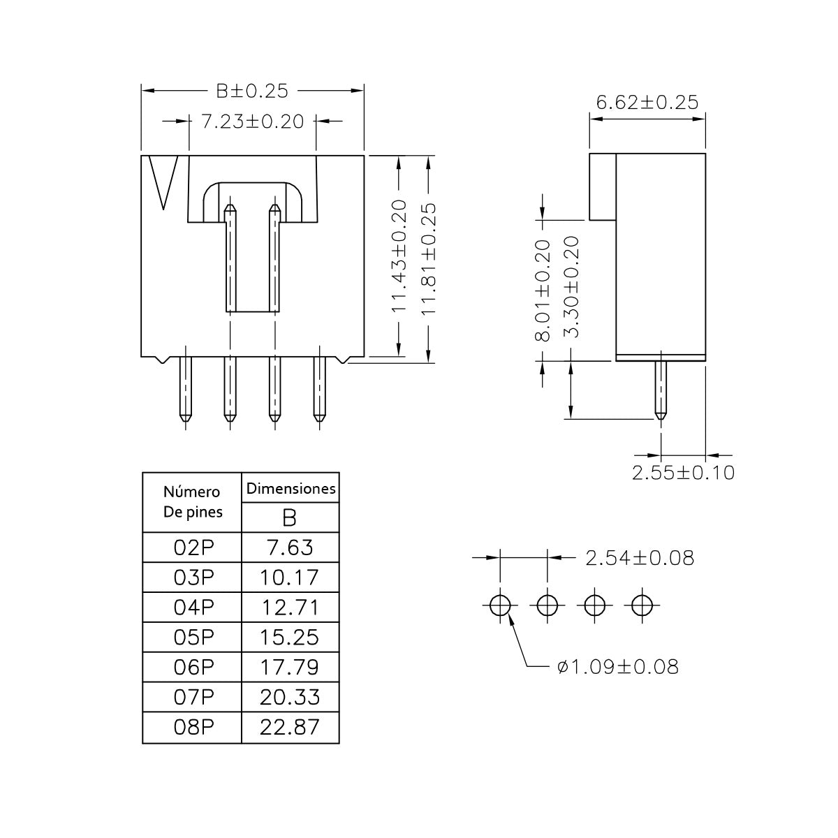 Conector macho a placa de 2 pines-2