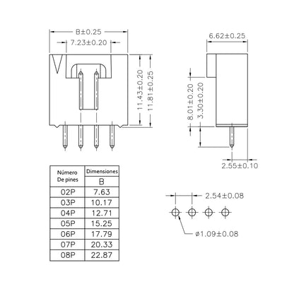 Conector macho a placa de 2 pines-2