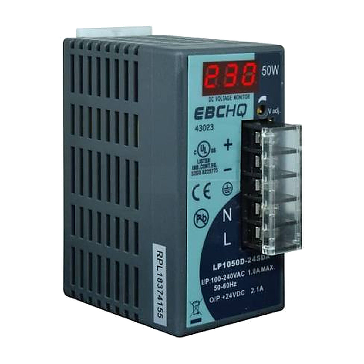 Fuente de poder EBCHQ 50W 24 VDC 2.1A con display LP1050D-24SDA-1