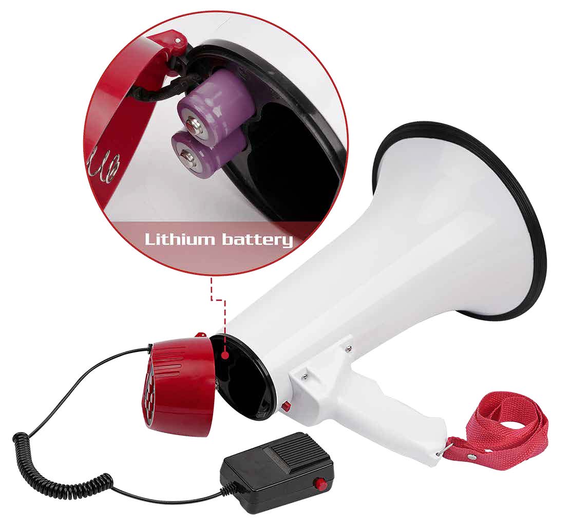 Megáfono N.A. recargable con BT, SD, USB y grabadora 50W-2