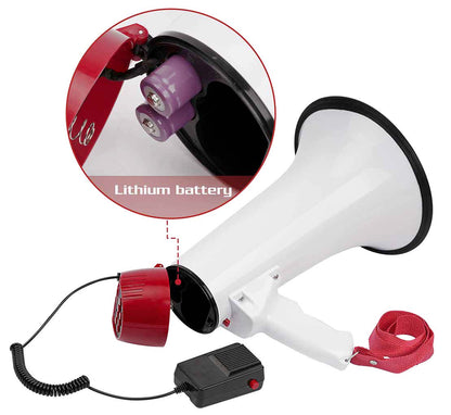 Megáfono N.A. recargable con BT, SD, USB y grabadora 50W-2