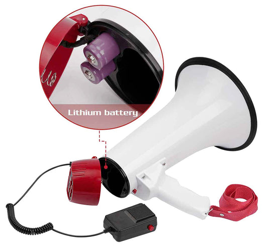 Megáfono N.A. recargable con BT, SD, USB y grabadora 50W-2