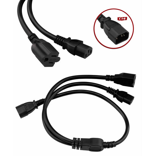 Cable N.A. para AC en Y macho a 2 hembras-1