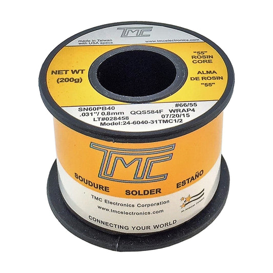 Carrete de estaño TMC de 1mm 60/40 - 200g con pasta 55-1