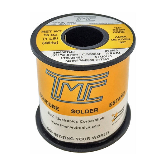 Carrete de estaño TMC de 2.5mm 60/40 - 454g con pasta 55-1