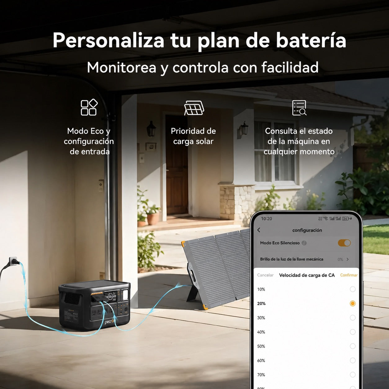 Estación eléctrica portátil Pecron F1000LFP