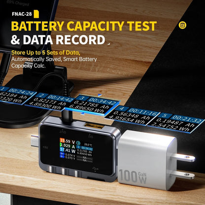 Tester USB Fnirsi FNAC USB-C y USB-A de 6.5A-5