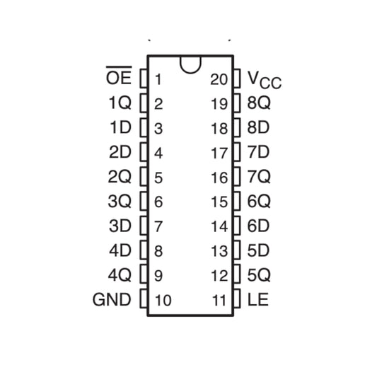 Flip-Flop D SN74HC373N - original Ti-2