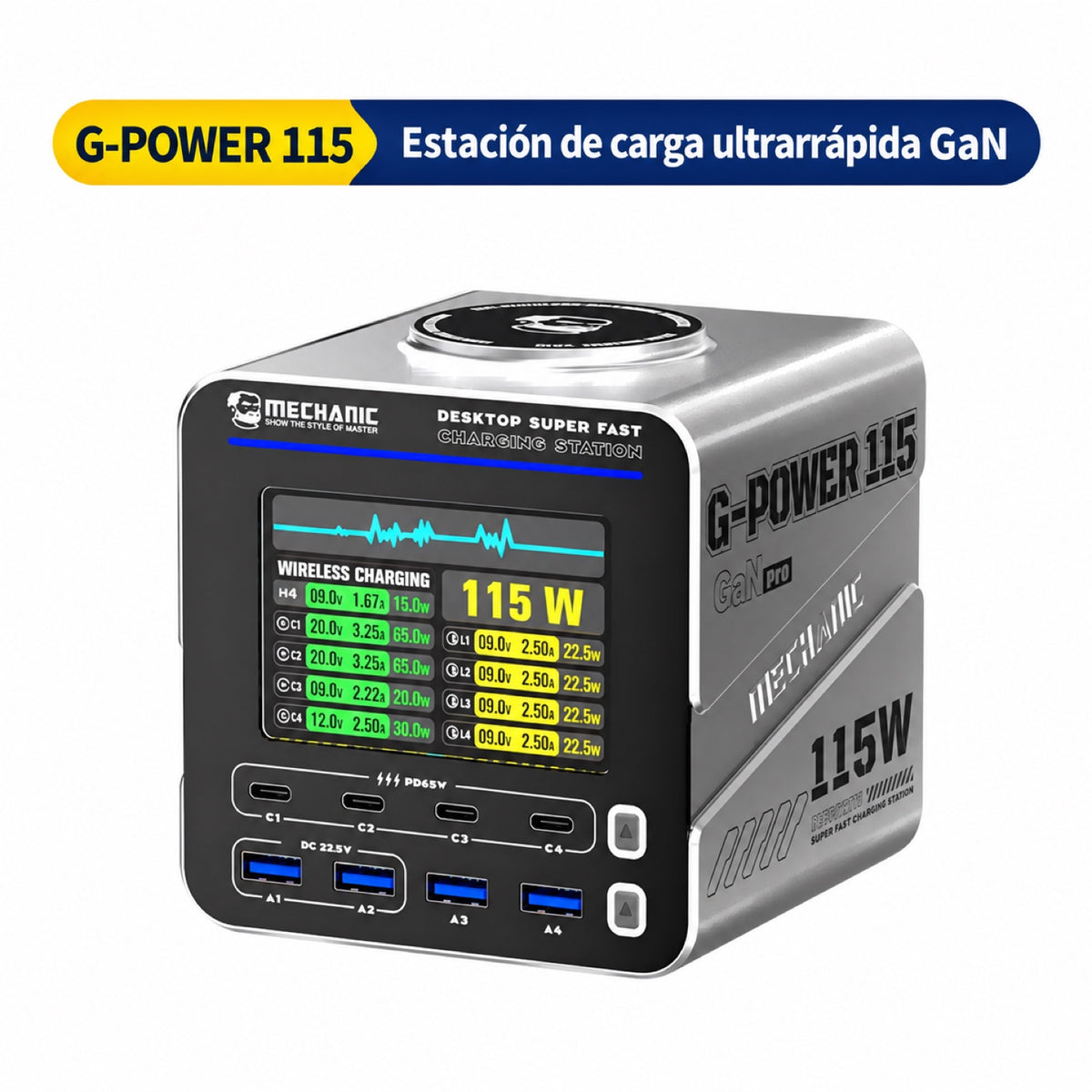 Estación de carga USB Mechanic G-Power de 115W-2