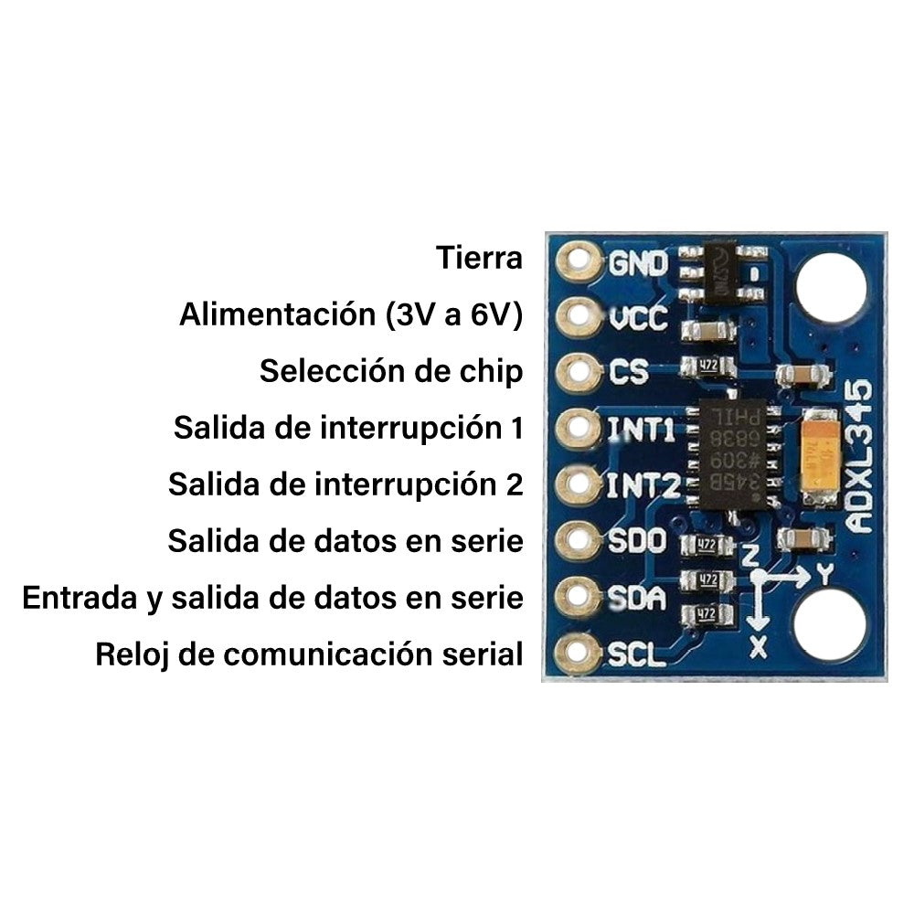 Acelerómetro de 3 ejes ADXL345, GY-291-2