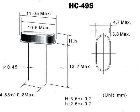 Oscilador de Cuarzo HC-49S 16 MHz-2