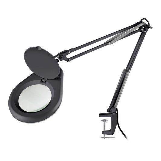 Lupa 5X con lámpara led y brazo articulado negro-1