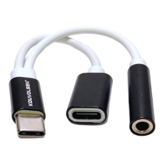 Adaptador de tipo C macho a tipo C hembra con 3.5mm hembra-1