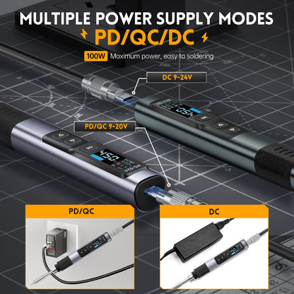 Cautín ajustable para microsoldadura USB-C Fnirsi HS-02B-6
