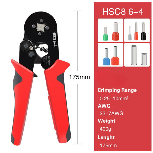 Kit de crimpadora de terminales HSC8 6-4 de 1200 piezas - 23 a 7 AWG-2