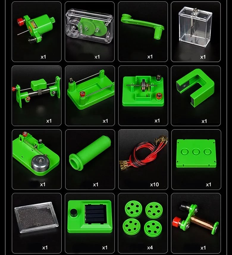 Kit educativo de electromagnetismo de 60 piezas - verde-4