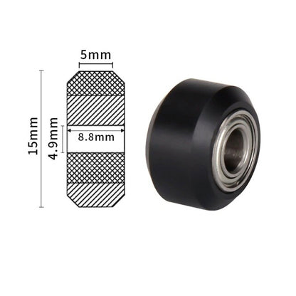 Cojinete de 5x15x9 mm con pieza de POM plana-3