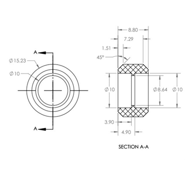 Pieza de POM para cojinete MR105ZZ-3